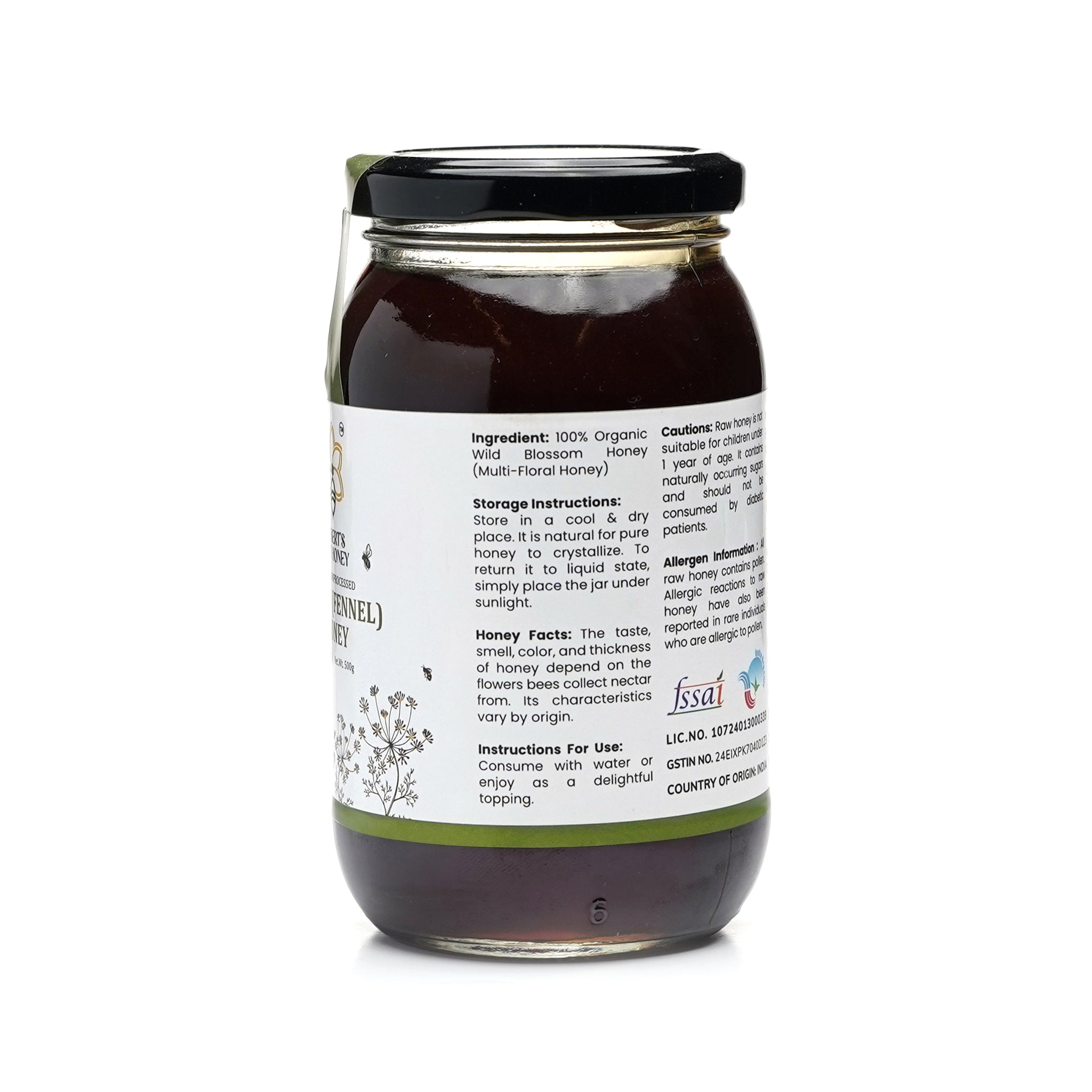 Saunf (Fennel) Raw Honey | Chemical-Free, No Heat, No Adulteration